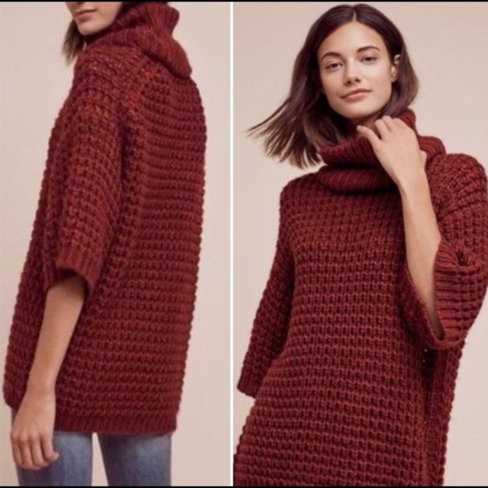 Plenty by Tracy Reese Red Chunky Knit Sweater